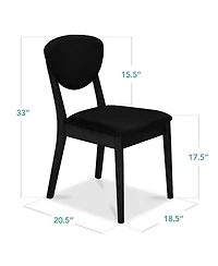 Best Choice Products 2-Piece Mid-Century Modern Wood and Upholstered Dining Chair Set