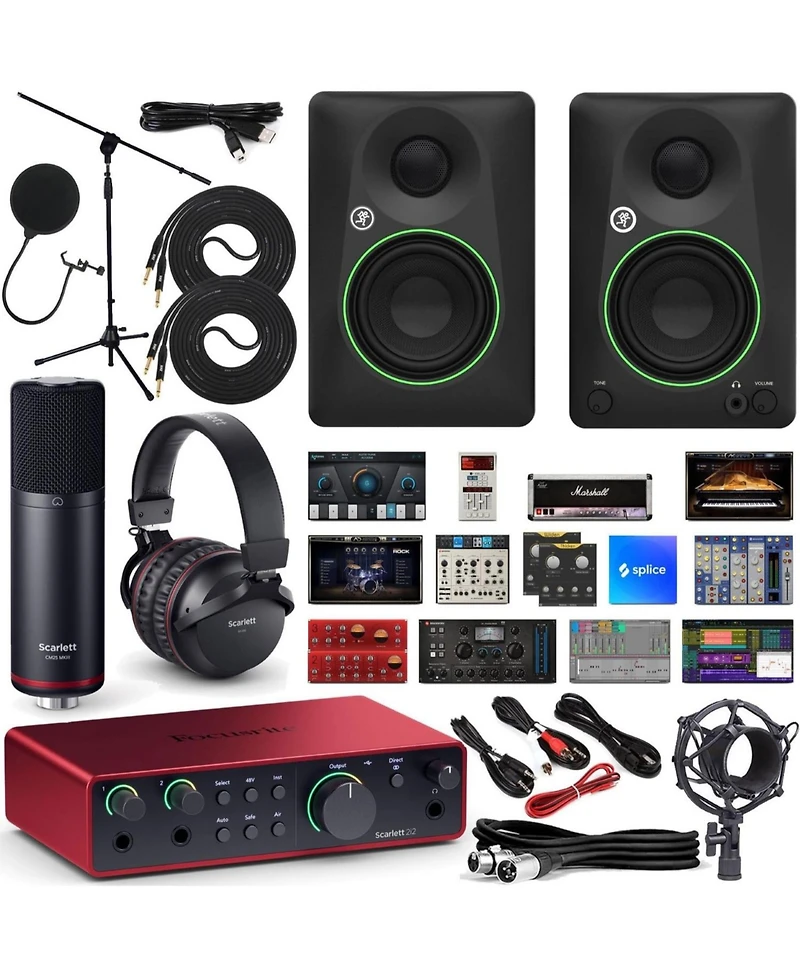 Focusrite Scarlett 2i2 Studio (3rd Gen) - Pro Audio Interface Usb Bundle with Mic, Headphones and More