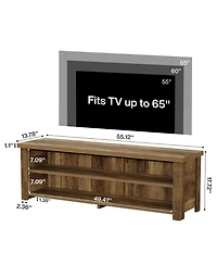 Tribesigns Farmhouse Media Console Entertainment Center with Storage, 2-Tier Television Stand
