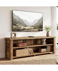 Tribesigns Farmhouse Media Console Entertainment Center with Storage, 2-Tier Television Stand