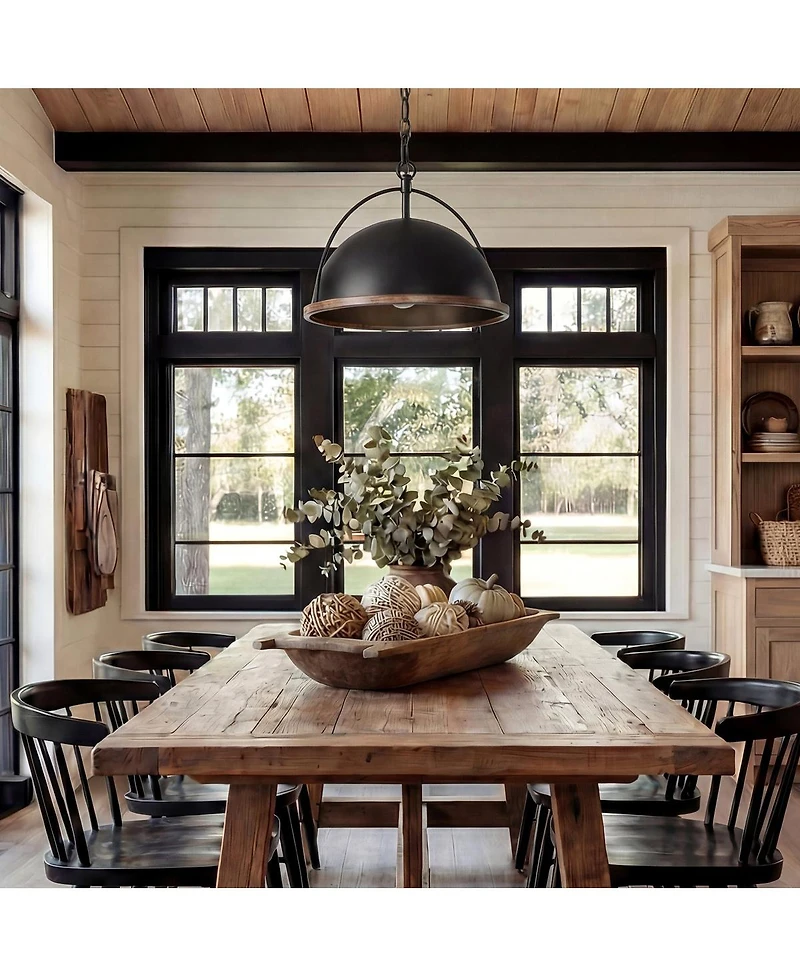 Tribesigns 13" Metal Pendant, 1-Light Industrial Pendant Lights With Adjustable Height