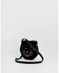 Fable England Women's Kate Celestial Velvet Embroidered Saddle Bag