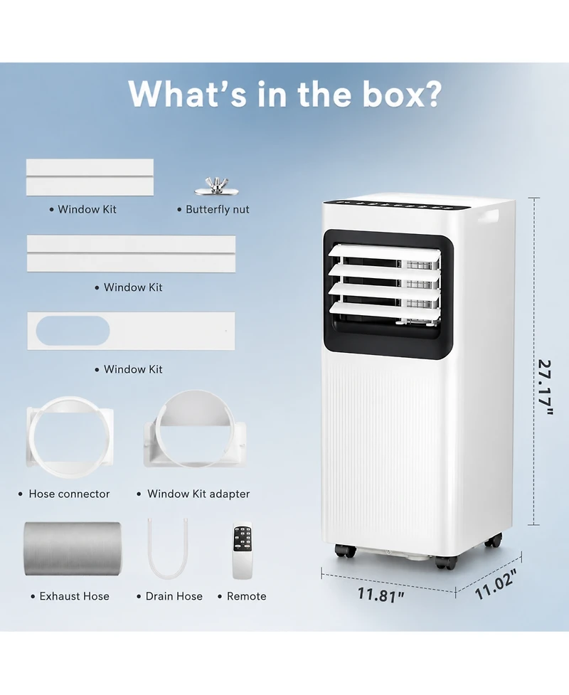 Cowsar 8000 Btu Portable Air Conditioner, 5-in-1 Ac Unit