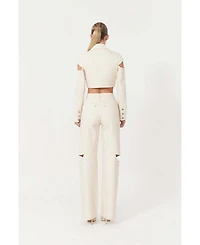 Jendue Women's Chaby Chic Cut-Out Denim Jeans - Unique and Stylish
