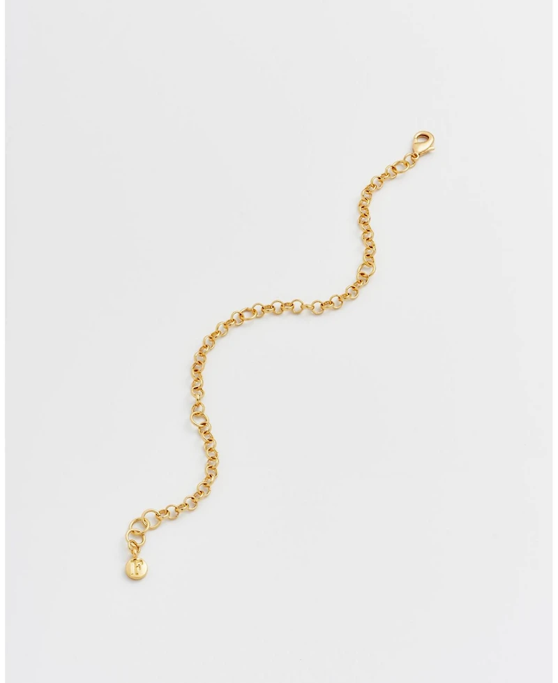 Fable England Gold Lucky Clover and Pearl Charm Bracelet