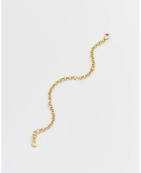 Fable England Gold Lucky Clover and Pearl Charm Bracelet