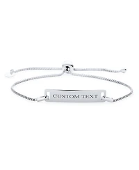 Bling Jewelry Dainty Blank Name Plated Identification Id Bolo Bracelet