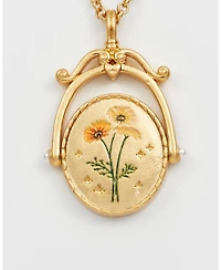 Fable England U Initial Ursinia Gold Spinner Chain Necklace