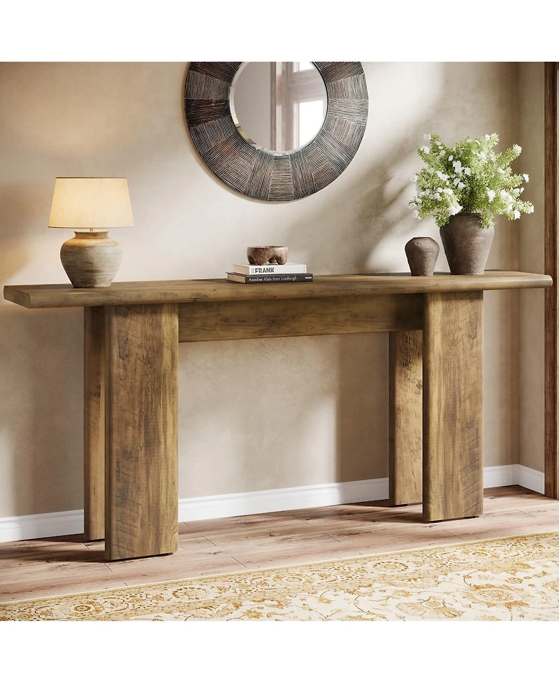 Slickblue Mid-Century Modern Sofa Console Table for Entryway and Behind Couch