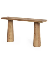 Slickblue Entryway Console Table in Solid Wood with Sturdy Cylindrical Legs