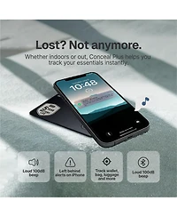 Conceal Plus Men's Wallet Finder Slim Tracker with 5-Year Battery Life for Wallet, Backpack, Luggage and More, Works with Apple Find My iOS