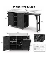 Mondawe 78.3" Outdoor Kitchen Island with Foldable Grill Table & Stainless Steel Top