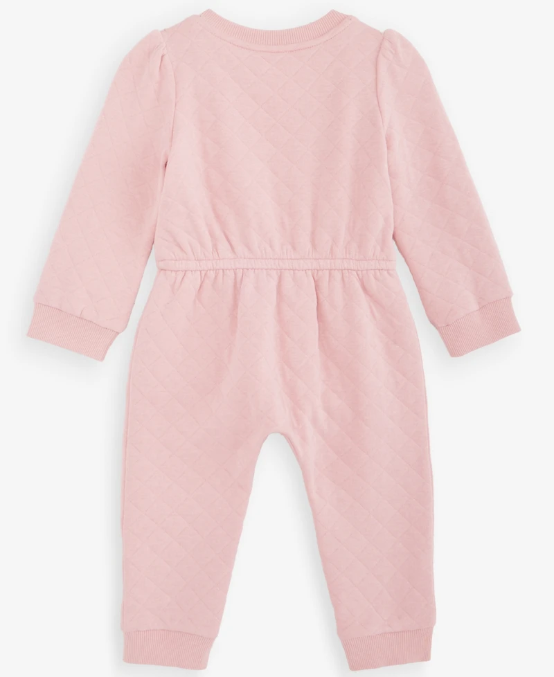 First Impressions Baby Girls' 0M-24M Quilted Heart-Patch Coverall, Macy's Exclusive