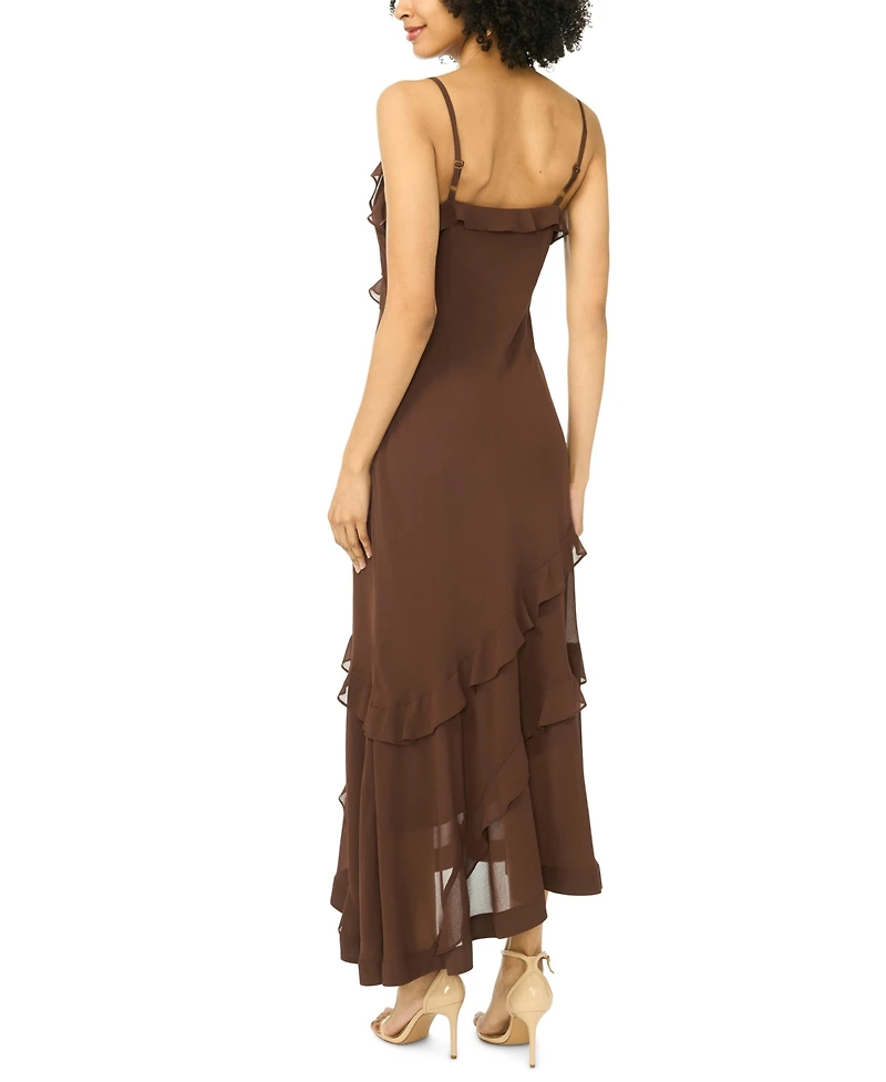 1.state Women's V-Neck Beaded & Knot Detail Maxi Dress
