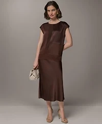 Donna Karan New York Petite Crewneck Sleeveless Blouse A Line Midi Skirt