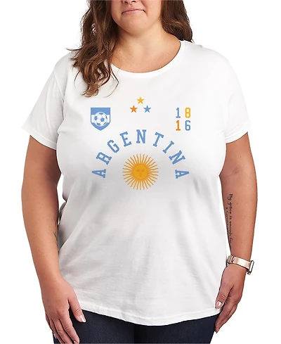 Hybrid Apparel Plus Argentina Soccer Jersey Graphic T-Shirt