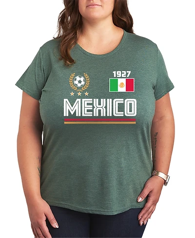 Hybrid Apparel Plus Mexico Soccer Jersey Graphic T-Shirt