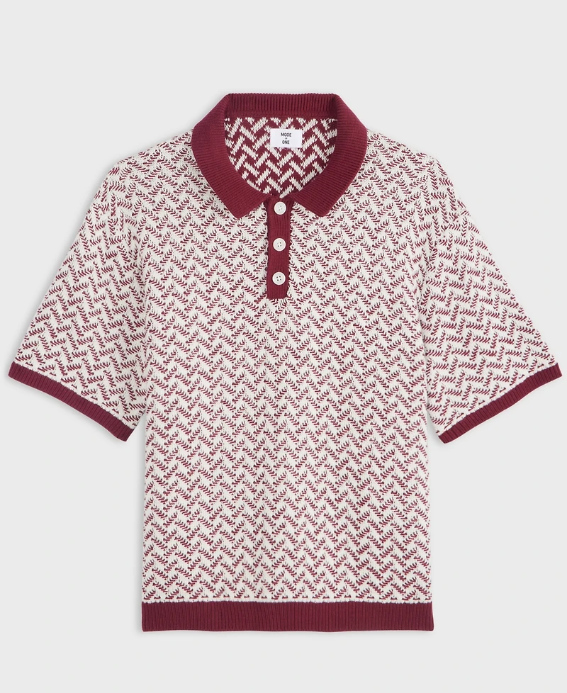 Mode of One Men's Leo Short-Sleeve Polo Sweater, Macy's Exclusive