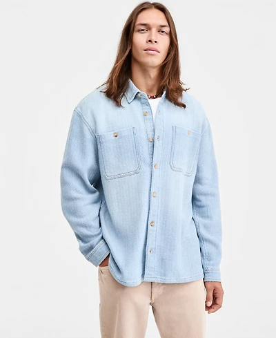 Sun + Stone Men's Denim Overshirt, Macy's Exclusive