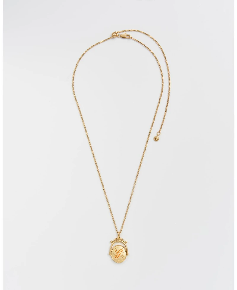 Fable England G Initial Gerbera Spinner Chain Necklace