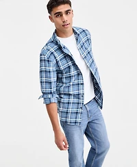 Sun + Stone Men's Dexter Plaid Long-Sleeve Shirt, Macy's Exclusive