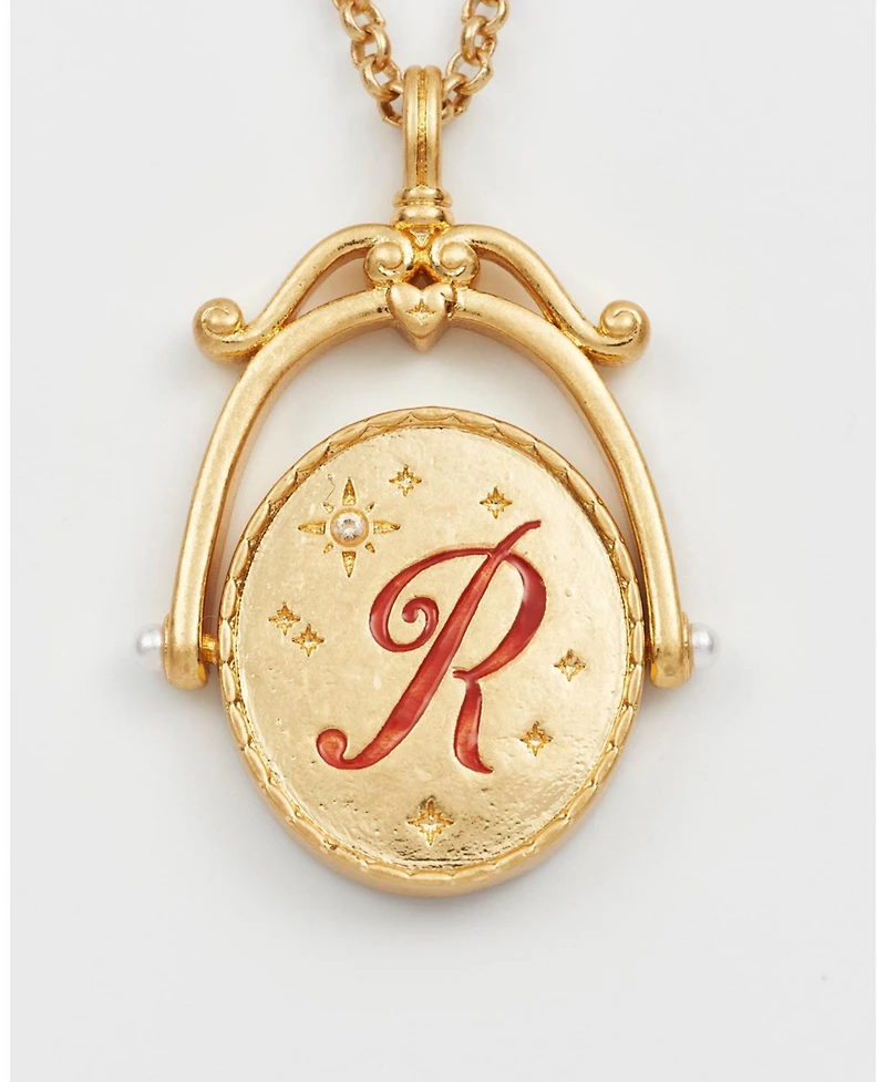 Fable England R Initial Spinner Chain Necklace