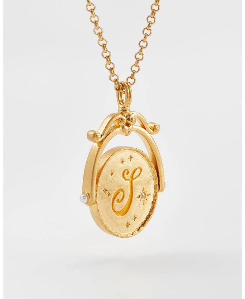 Fable England S Initial Sunflower Gold Spinner Chain Necklace