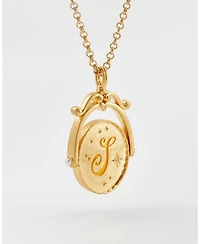 Fable England S Initial Sunflower Gold Spinner Chain Necklace