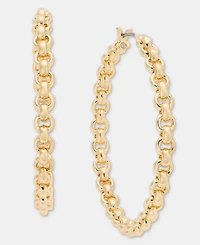 Lauren Ralph Gold-Tone 40mm Chain Hoop Earrings