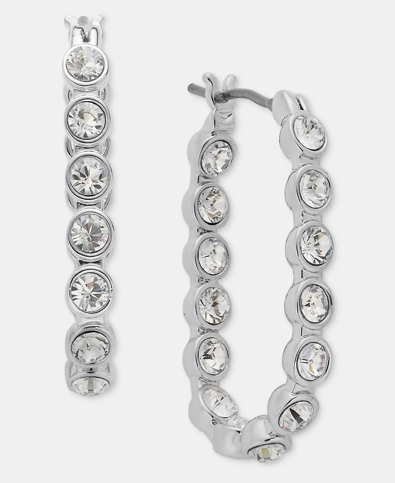 Givenchy Pave Oval Hoop Earrings