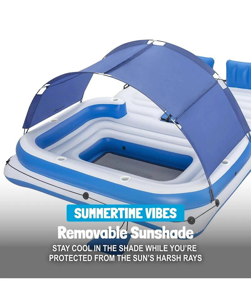 Bestway Hydro-Force Tropical Breeze 6 Person Inflatable Party Island Water Float