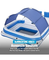 Bestway Hydro-Force Tropical Breeze 6 Person Inflatable Party Island Water Float