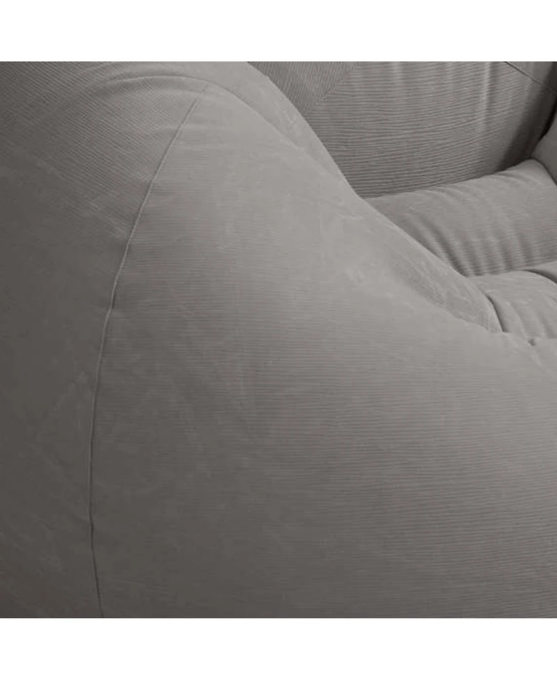 Intex Inflatable Contoured Corduroy Beanless Bag Lounge Chair, Gray (6 Pack)