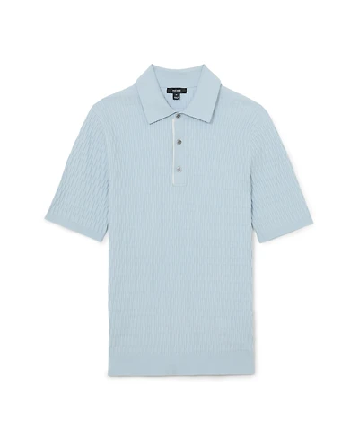 Reiss Men's Era Half Button Textured Polo Shirt