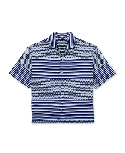 Reiss Men's Solstice Stripe Placement Cuban Shirt