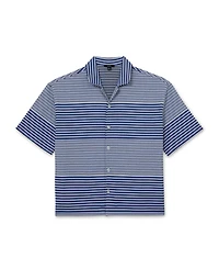 Reiss Men's Solstice Stripe Placement Cuban Shirt