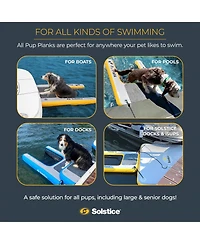 Solstice Original Inflatable Pup Plank Dog Float Floating Ramp Ladder for Pools