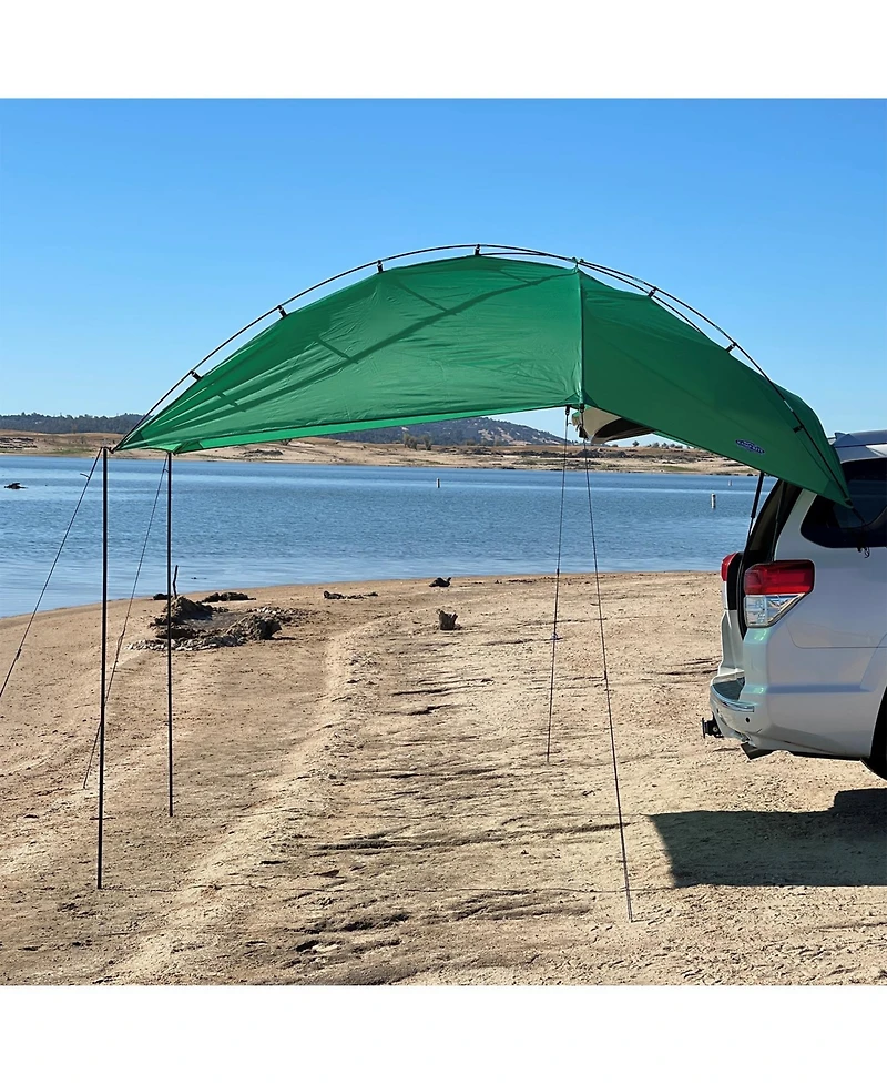 Kamp-Rite Outdoor Shade Camping Awning for Suv Sport Vehicle & Carry Bag, Green
