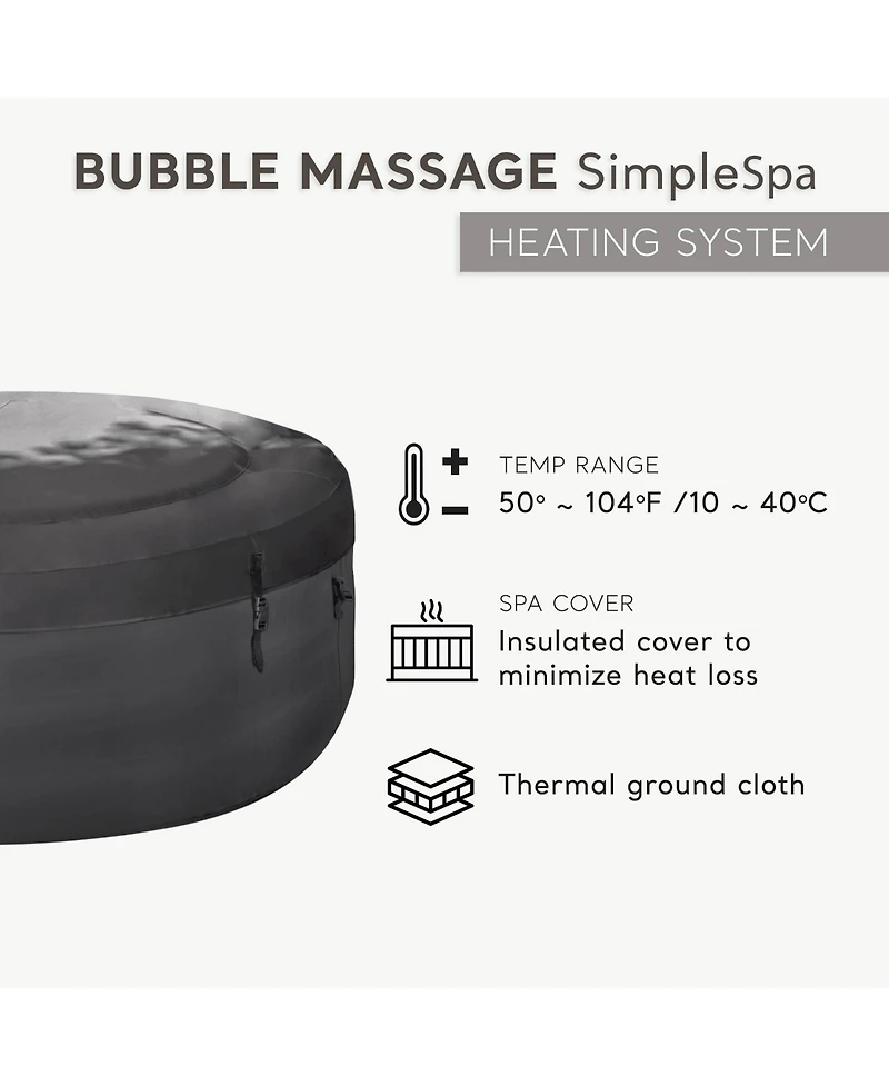 Intex SimpleSpa Bubble Massage 4 Person Inflatable Hot Tub with Insulated Cover