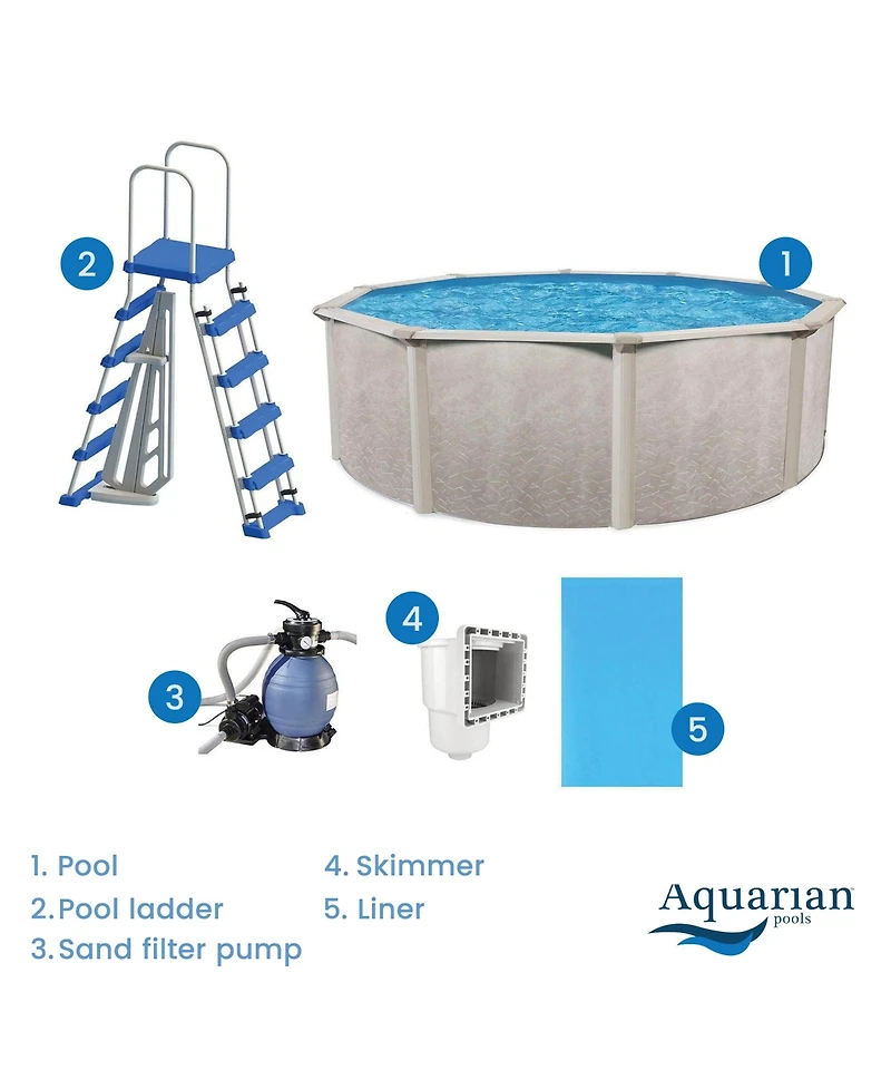 Aquarian Phoenix 15ft x 52in Above Ground Swimming Pool Kit & Pump & Ladder Kit