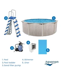 Aquarian Phoenix 15ft x 52in Above Ground Swimming Pool Kit & Pump & Ladder Kit
