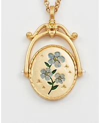 Fable England F Initial Forget-Me-Not Spinner Chain Necklace