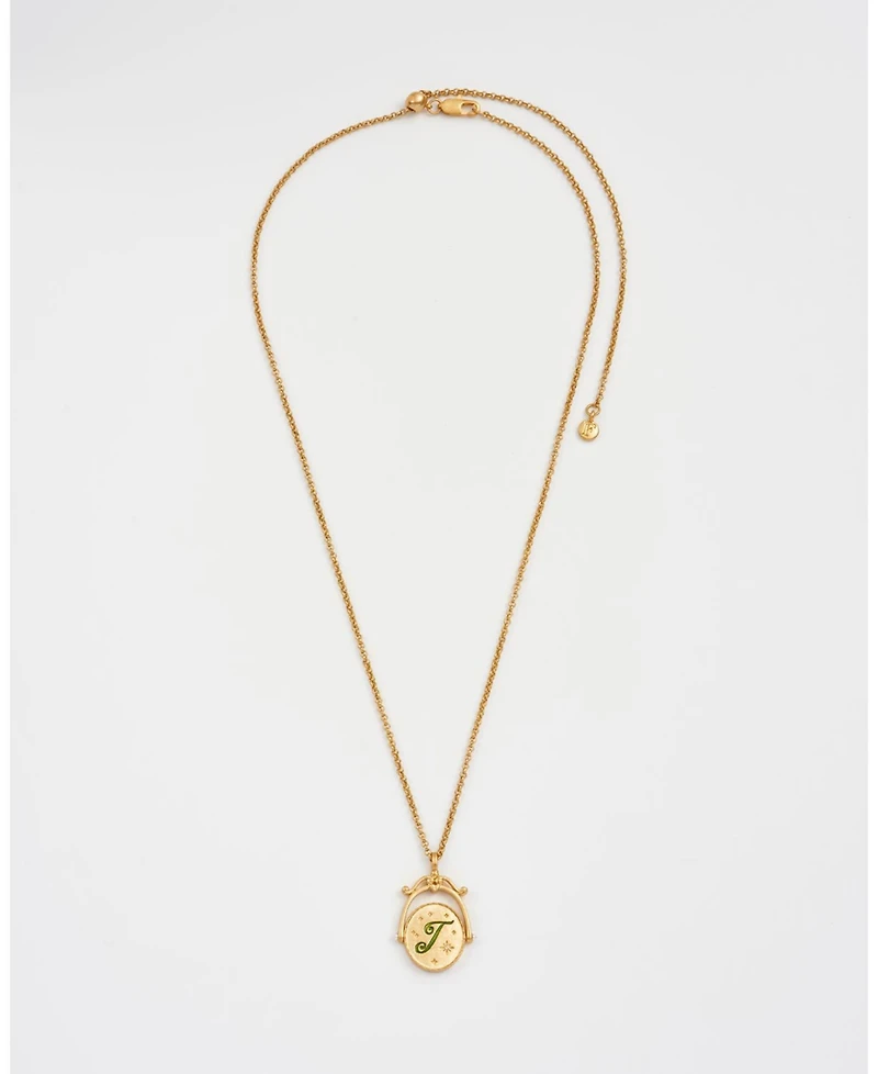 Fable England J Initial Jasmine Spinner Chain Necklace