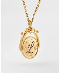Fable England L Initial Lavender Spinner Chain Necklace