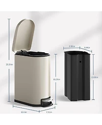 Gaomon Stainless Steel Step-on Trash Can, Slim Kitchen Garbage Bin