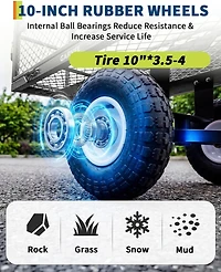 gaomon 400 lbs Heavy Duty Steel Garden Cart with Removable Mesh Sides 10in All-Terrain Pneumatic Tires 180 Rotating Handle Utility Wagon