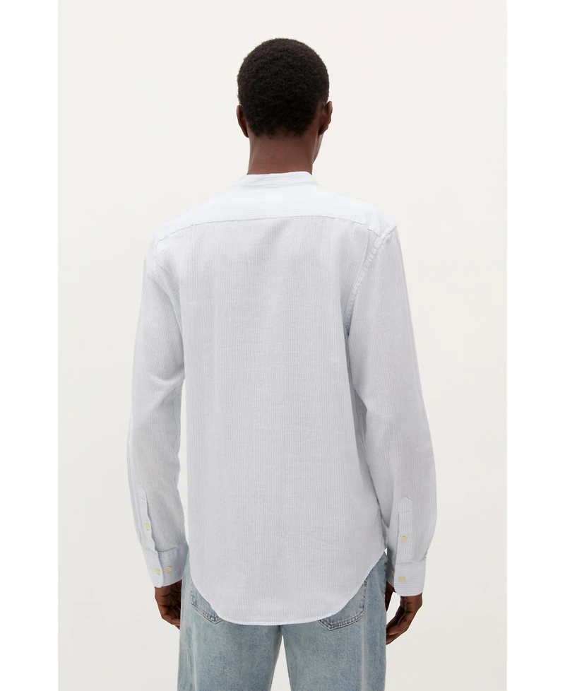 Scalpers Men's Striped Linen Mao Shirt