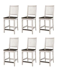Dawnwood 6-Piece Wood Counter Side Chair Set