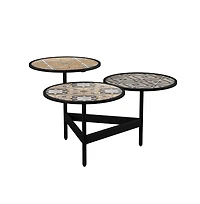Augusta Home Lorengo Outdoor 3-Tier Cocktail Table