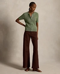Polo Ralph Lauren Women's Cable-Knit Cotton Short-Sleeve Cardigan